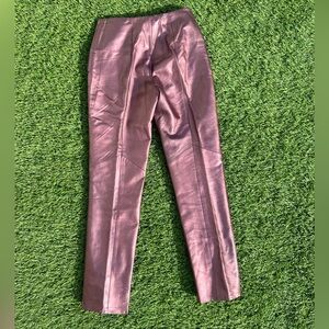 Metallic Mauve Leather Pants